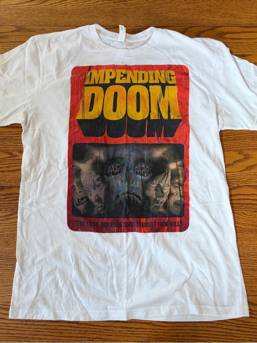 Impending Doom White Graphic Tee - Band Logo Shirt